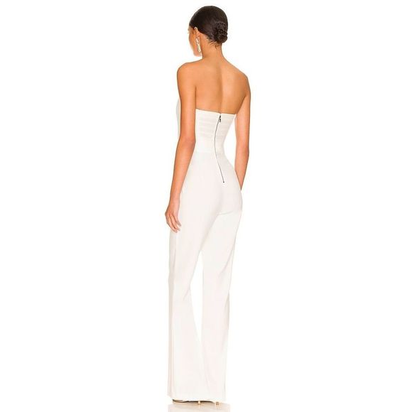 Alice + Olivia Lavera Jumpsuit in Off White US 6 $495 - Picture 3 of 7